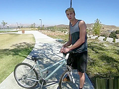 Two Asian Teens at the Playground Ride a Strangers Bicycle and Big Cock