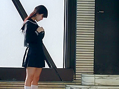 Adorable Chinese Girl in Bikini Outdoors