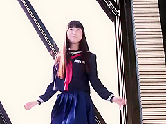 Adorable Chinese Girl in Bikini Outdoors