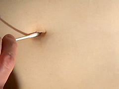 Japanese girl navel played with her cum