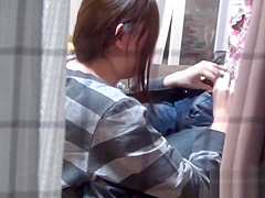 Asian babe in lingerie gets watched