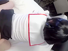 Tiny little skinny cos play girls fucking after classes