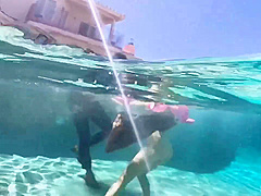 Japanese brunette, Marica Hase is giving a blowjob to Jason Brown before having interracial sex