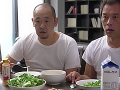 Busty Japanese woman is cuckolding her husband and getting a bit too excited about doing it