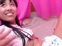Japanese brunette is getting a penis treatment that is supposed to make her feel better