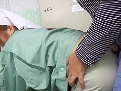 Japanese Custodian Sucks in the Bathroom