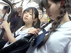 JAV - schoolgirls pairing up on trains... still not safe! ♥