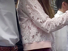 japanese beautiful woman on bus