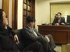 the husband is a villain, the wife is a spy