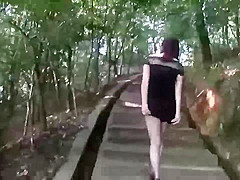 Fuck doggystyle Chinese model babe on mountain