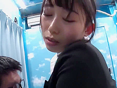 Cabin Attendants Try On These Black Pantyhose And Give Slippery Footjobs With Lotion To Test Their Durability