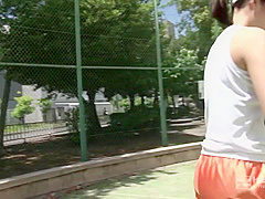 Saki Aoyama Threesome With A Tall Basketball Girl