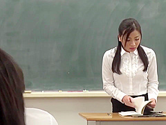 Female teacher is a good cum dumpster for young guys