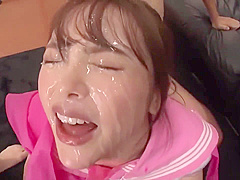 小倉由菜 Yuna Ogura 100 loads bukkake scene 2