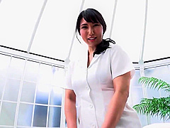 Sexy Japanese Idol Masseuse Going Topless, Showing Off Big Boobs