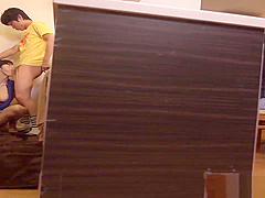 Busty Japanese MIlf gives oral sex to his son's friends