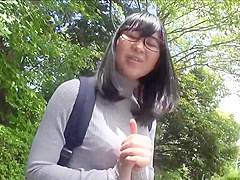 Frisky Japanese brunette is spreading up wide and getting fucked hard, by a group of guys