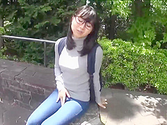 Frisky Japanese brunette is spreading up wide and getting fucked hard, by a group of guys