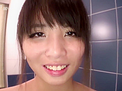 Hot little Asian chick takes a cock deep in her