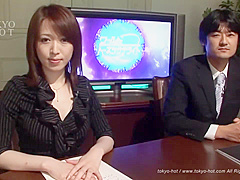 Lovely Asian babe is about to get nailed on her first working day, in the studio