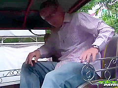 Asian babe is spreading her legs wide for a guy who wants to drill her hairy pussy