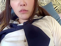 Slut Schoolgirl Masturbate With Her Naughty Fingers