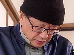 Passionate Japanese teen brunette is getting fucked by an elderly guy, every once in a while