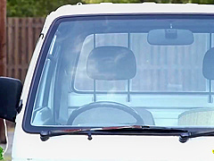 Passionate Japanese teen brunette is getting fucked by an elderly guy, every once in a while