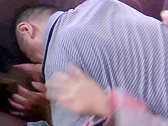 Hot Asian chick had quite rough sex with her step- father, in the living room