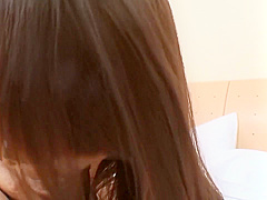 Brunette Asian has her hairy cunt nailed