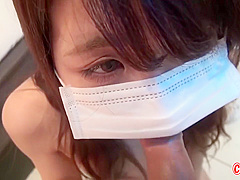 Japanese schoolgirl is offering her hairy pussy for a good fuck, to a guy from the university