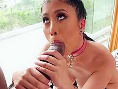Asian Slut Rides Black Cock