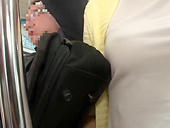 Japanese chick with big tits and perky nipples got fucked in the train and liked it