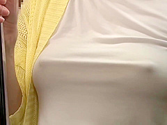 Japanese chick with big tits and perky nipples got fucked in the train and liked it