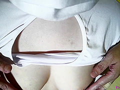 Dropping Milk On The Pink Nipple Of The Beauty Big Breasts Layer