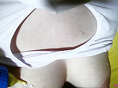 Dropping Milk On The Pink Nipple Of The Beauty Big Breasts Layer