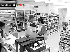 Busty Japanese brunette is about to get banged in a local shop, instead of paying for groceries