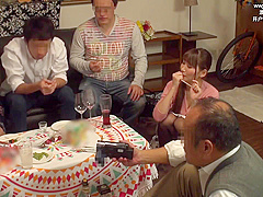 Asian woman is being fucked by a group