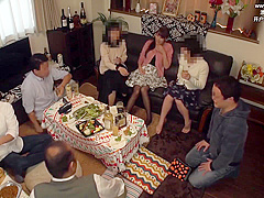 Asian woman is being fucked by a group