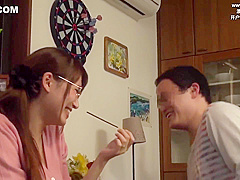 Asian woman is being fucked by a group