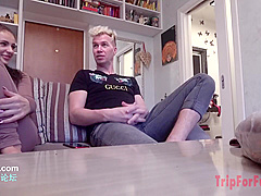 Fucked Right Before Her Spouse She Inserts Rawly Before His Spouse And Vaginal Cum Shot