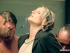 Samantha Jolie fulfilled by her three inmates
