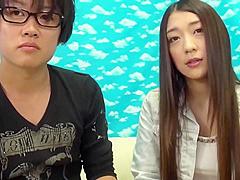 Sweet, Asian brunette is riding her boyfrends rock hard dick and moaning, because it feels so good