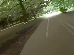 This cute Asian babe is fucked outdoors