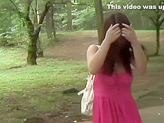 This cute Asian babe is fucked outdoors