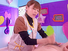 cute Japanese chick Rio(Yuzuki Tina), in adult kindergarten double cumshot