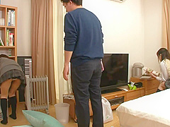 Japanese schoolgirls sexually aroused by seeing a porn video 02