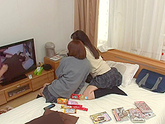 Japanese schoolgirls sexually aroused by seeing a porn video 02