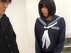Japanese schoolgirl Uta Kohaku tempting a boy