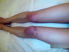 Tiny teenage asian lying naked on the bed